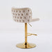 Furniture,Swivel Barstools Adjusatble Seat Height With Gold-plating Base, Classic Velvet Upholstered Bar Stools with the whole Back Tufted, for Home Pub and Kitchen Island,Beige, Set of 2 - DTYStore