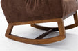 Rocking Chair, Modern Glider Chair, Recliner Armchair with Wood Legs and Side Pocket, Nursery Rocking Accent Chair with High Back for Living Room Bedroom (Coffee linen) - DTYStore