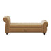 64.5" Bed Bench for Bed Room Nails Tufted Chaise of Lounge with Storage Velvet Upholstery Khaki - DTYStore