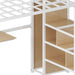 Twin Loft Bed with Desk and Storage Wardrobe, Heavy Duty Loft Bed with Stairs and Metal Grid, Twin Size Loft Bed, No Box Spring Needed, White Loft Bed Twin Size-White - DTYStore