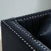 Contemporary Vertical Channel Tufted Velvet Sofa Loveseat Modern Upholstered 2 Seater Couch for Living Room Apartment with 2 pillows,Black - DTYStore