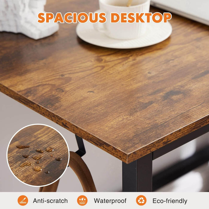 Modern Simple Style Wooden Work Office Desks with Storage,47 Inch,Brown