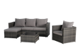 3 Pieces Patio Furniture Set,Outdoor Woven Sectional L- Shaped Patio Furniture ,Wicker Conversation Set with single sofa, and Detachable Lounger &Coffee Table for Backyard Poolside - DTYStore