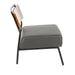 Fiji Contemporary Accent Chair in Grey Faux Leather with Walnut Wood Accent by LumiSource - DTYStore