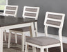 Beautiful Unique Set of 2 Side Chairs White And Grey Kitchen Dining Room Furniture Ladder back Design Chairs Cushion Upholstered - DTYStore