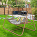 Hammock Swing Chair with Stand for Indoor,Outdoor, Anti-Rust Wood-Colored Frame 570 lbs Capacity with Cushion Oversized Double Hammock Chair for Patio Balcony Bedroom Ban on Amazon(OLD W1132P155978) - DTYStore