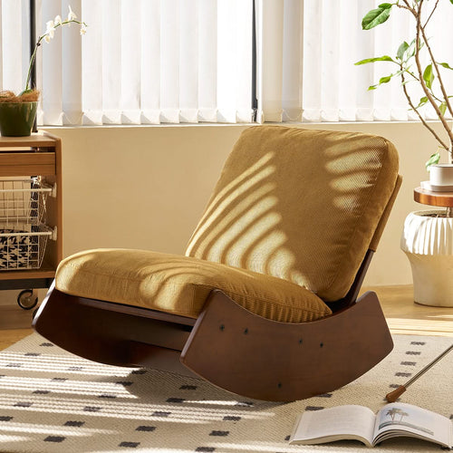 Comfortable Glider Rocking Chair, High-Quality Upholstery Glider Chair, Solid Wood Frame, Perfect for Multiple Settings Accent Reading Chair for Bedroom,Living Room,Nursery - Image 1