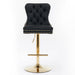 Furniture,Thick Golden Swivel Velvet Barstools Adjusatble Seat Height from 27-35 Inch, Modern Upholstered Bar Stools with Backs Comfortable Tufted for Home Pub and Kitchen Island (Black,Set of 2) - DTYStore