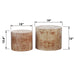 Nesting Coffee Table Set of 2, Modern Round Coffee Table, Wooden Circle Accent Tables for Small Spaces Living Room Bedroom Balcony Office Drum Side Table, Natural Burl - DTYStore