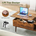 Lift Top Coffee Storage Wood Tables with Hidden Compartment Small Dining Desk for Home Living Room Office - DTYStore