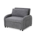 3-in-1 Convertible Sleeper Sofa Bed with Pillow & Pocket, Loveseat Sleeper Chair in Soft Cotton Linen, for Living Room, Bedroom, Study, Apartment, Gray - DTYStore