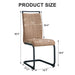 Dining Chairs,tech cloth High Back Upholstered Side Chair with C-shaped Tube Black Metal Legs for Dining Room Kitchen Vanity Patio Club Guest Office chair (Set of 2) Brown1162 - DTYStore