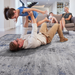 DTY Signature Collection 2X8 Silver/Blue/Abstract Non-Shedding Living Room Bedroom Dining Home Office Stylish and Stain Resistant Area Rug - DTYStore