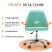 Armless Home Office Desk Chair with Wheels Adjustable Swivel Task Computer Vanity Chair for Small Spaces - DTYStore