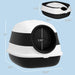 Cat Litter Box with Lid, Covered Litter Box w/ High Sides, Air Freshener, Large Two-Way Entrance Kitty Litter Box, Foldable, Easy Clean, White, and Black - DTYStore