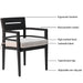 7-Piece Outdoor Patio Aluminum Furniture, Modern Dining Set, including 4 Dining Chairs & 2 Swivel Rockers Sunbrella Fabric Cushioned and Rectangle Dining Table with Umbrella Hole, Ember Black - DTYStore