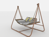 Hammock Swing Chair with Stand for Indoor,Outdoor, Anti-Rust Wood-Colored Frame 570 lbs Capacity with Cushion Oversized Double Hammock Chair for Patio Balcony Bedroom Ban on Amazon(OLD W1132P155978) - DTYStore