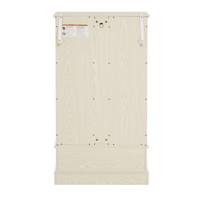 Glass Cabinet Lighted Glass Cabinet Curio Display Cabinet with Adjustable Glass Shelves 2 Doors and 1 drawer Cabinet Bulb Included White - DTYStore