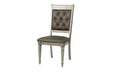 Luxury Silver Accent Tufted Upholstered Chairs Set of 2 Dining Side Chairs - DTYStore