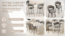 360°Swivel Bar Chairs set of 2, equipped with soft cushioned backrest counter stool, metal leg modern luxury kitchen chair, suitable for family dining, kitchen island - DTYStore