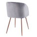 Fran Contemporary Dining/Accent Chair in Walnut with Grey Velvet by LumiSource - Set of 2 - DTYStore