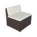 11 Piece patio Wicker Conversation Set, 10 Seater Patio Sectional Set with 3 Storage Box Under Seat Brown Wicker + White Cushion - DTYStore