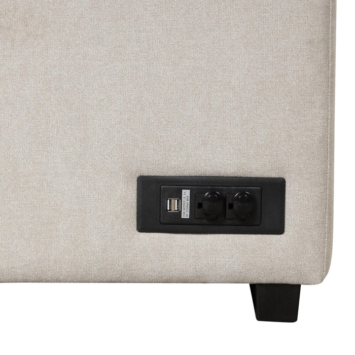 84.75" Sleeper Sofa Bed,2 in 1 Pull Out sofa bed L Shape Couch with Storage Ottoman for Living Room,Bedroom Couch and Small Apartment, Beige - DTYStore