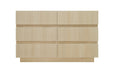 Fluted 6 Drawers Dresser ,Double Dresser Chest of Drawers, 47.24" Modern Chest of Drawers with LED ,Drawer Organizer for Bedroom, Living Room, Hallway - DTYStore