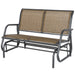 Outsunny 2-Person Outdoor Glider Bench, Patio Double Swing Rocking Chair Loveseat w/Powder Coated Steel Frame for Backyard Garden Porch, Light Mixed Brown - DTYStore
