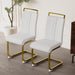 Modern Dining Chairs,PU Faux Leather High Back Upholstered Side Chair with C-shaped Tube. Plating Golden Metal Legs for Dining Room Kitchen Vanity Patio Club Guest Office Chair (Set of 4) (White+PU) - DTYStore