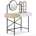 GO 40" Makeup Vanity Desk with 3-Mode Lighted Mirror & Wireless Charging Station , Vanity Table with Drawer & 3 Open Shelves for Ample Storage Space, Dressing Table for Bedroom, White - DTYStore
