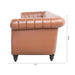 83.46" Brown PU Rolled Arm Chesterfield Three Seater Sofa. - DTYStore