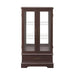 Glass Cabinet Lighted Glass Cabinet Curio Display Cabinet with Adjustable Glass Shelves 2 Doors and 1 drawer Cabinet Bulb Included Cherry - DTYStore