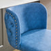 Furniture,Swivel Barstools Adjusatble Seat Height With Chrome Base, Modern PU Upholstered Bar Stools with the whole Back Tufted, for Home Pub and Kitchen Island,Blue, Set of 2 - DTYStore