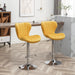 Ellston Upholstered Adjustable Swivel Barstools in Yellow, Set of 2 - DTYStore