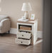 Farmhouse Nightstand , End Table, Side Table with 2 Drawers Storage Cabinet for Bedroom, Living Room, Farmhouse Design, Wood Rustic, Antique White - DTYStore