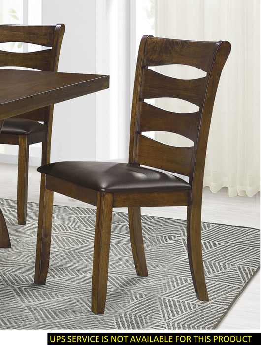 Transitional Style Unique Back Design Set of 2pc Wooden Side Chairs Brown Finish Dining Room Furniture - DTYStore