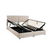 King Size Upholstered Platform Bed with a Hydraulic Storage System, Beige - DTYStore