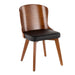 Bocello Mid-Century Chair in Walnut and Black Faux Leather by LumiSource - DTYStore