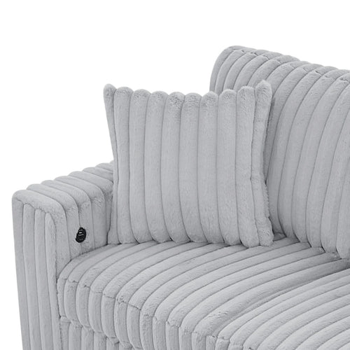 122 Inch Pull Out Couch, Rabbit plush Fabric Sofa Bed with USB Ports & Comfy Upholstered, Oversized U Shape Sectional Sleeper Sofa Bed with Storage Chaise, Grey - Image 17