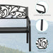Outsunny 50' Outdoor Bench, Metal Garden Bench with Floral Pattern Backrest, Porch Bench with Slatted Seat for Park, Yard, Lawn, Black - DTYStore