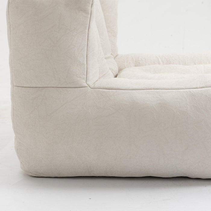 Fluffy bean bag chair, comfortable bean bag for adults and children, super soft lazy sofa chair with memory foam and ottoman, indoor modern focus bean bag chair for living room, bedroom, apartment - DTYStore
