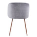 Fran Contemporary Dining/Accent Chair in Walnut with Grey Velvet by LumiSource - Set of 2 - DTYStore