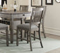 Antique Gray Finish Counter Height Chairs 2pc Set Dining Room Furniture Upholstered Seat Wooden Chairs Classic Style - DTYStore