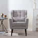 Modern Accent Chair,Chenille Arm Chairs for Living Room,Upholstered Mordern Armchair,Comfy Soft Padded Lounge Chair in Small Space, Bedroom, w/Pillow, Solid Wood Leg (Gray) - DTYStore