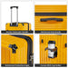 Luggage Set 4 pcs (20"/24"/29"/Travel Bag), PC+ABS Durable Lightweight Luggage with Collapsible Cup Holder, 360Â° Silent Spinner Wheels, TSA Lock, Yellow - DTYStore