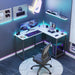 L Shaped Gaming Desk,hite - DTYStore