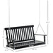 Outsunny 2-Seater Hanging Porch Swing Outdoor Patio Swing Chair Seat with Slatted Build and Chains, 440lbs Weight Capacity, Black - DTYStore