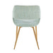 Margarite Contemporary Dining/Accent Chair in Gold Metal and Light Green Fabric by LumiSource - Set of 2 - DTYStore