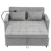 56.9" Loveseat Sofa Pull-out Sofa Bed Sleeper Sofa with a Reversible Backrest Cushion, Side Pockets, Two USB Ports and a Phone Holder for Living Room, Grey - DTYStore